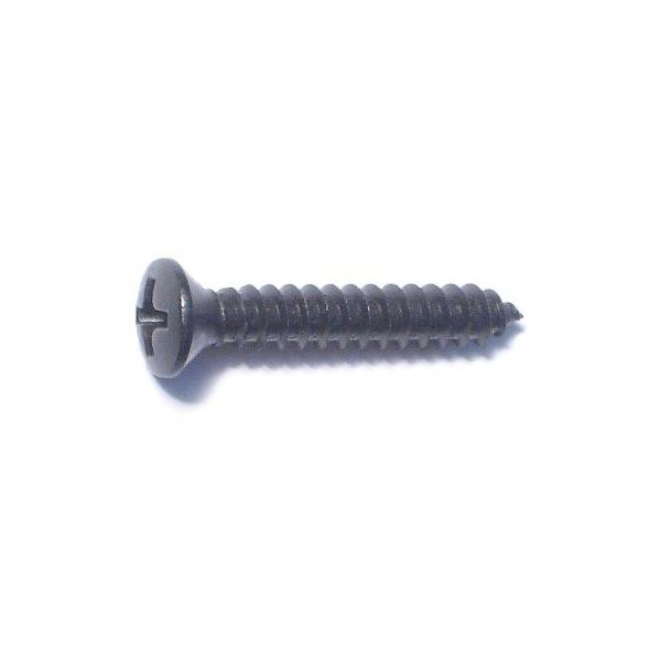Midwest Fastener Sheet Metal Screw, #8 x 1 in, Black Steel Oval Head Phillips Drive, 20 PK 79486 - main